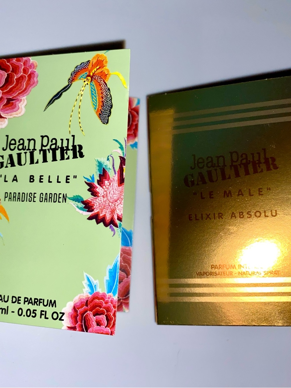 Jean Paul Gaultier Lot: La Belle & Le Male Elixir Absolu .05 Fl Oz each NEW
